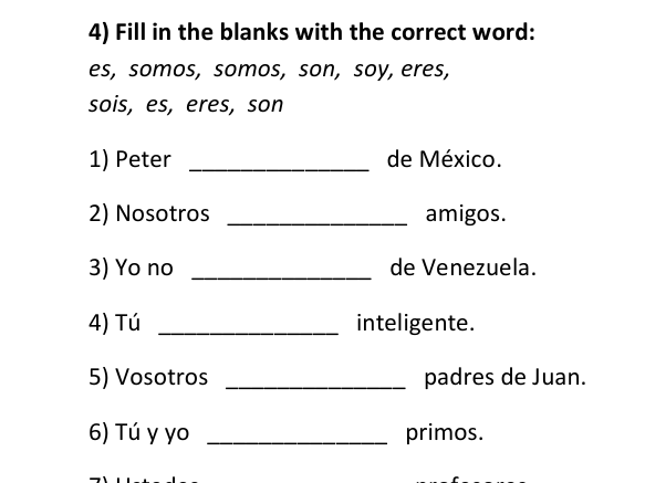 Ser Conjugation Practice Worksheets | El verbo SER