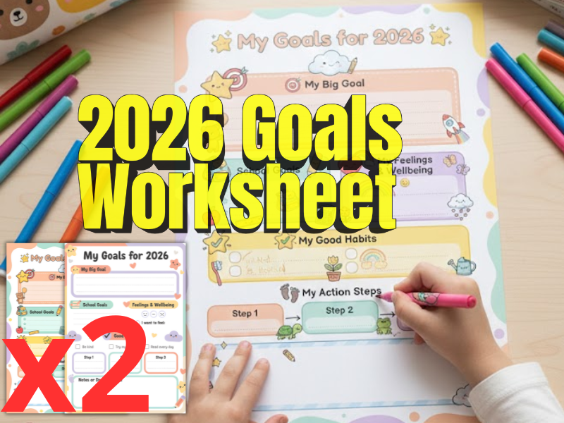 2026 Goals Setting Printable | Vision Board Activity | New Year Reflection Worksheet