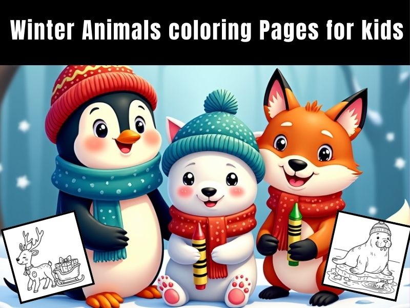 Winter Animals coloring Pages for kids