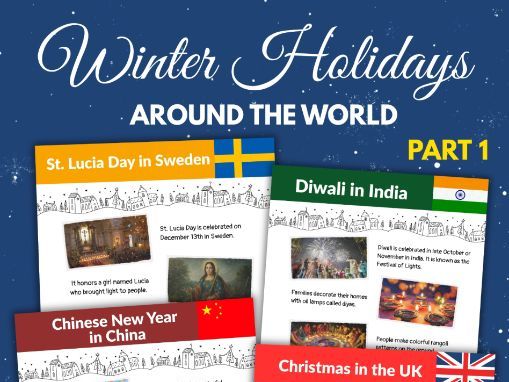 Winter Holidays Around the World part 1. Reading Passages for Kids