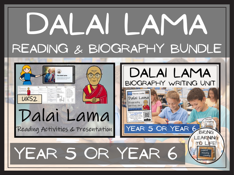 Dalai Lama Reading Comprehension and Biography Bundle | UKS2