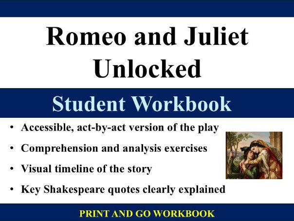 Romeo and Juliet Unlocked: Student Workbook | Simply download and teach