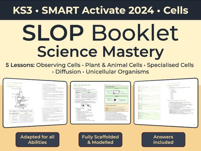 PREMIUM: KS3 Cells SLOP Question & Answer Booklet (SMART Activate)