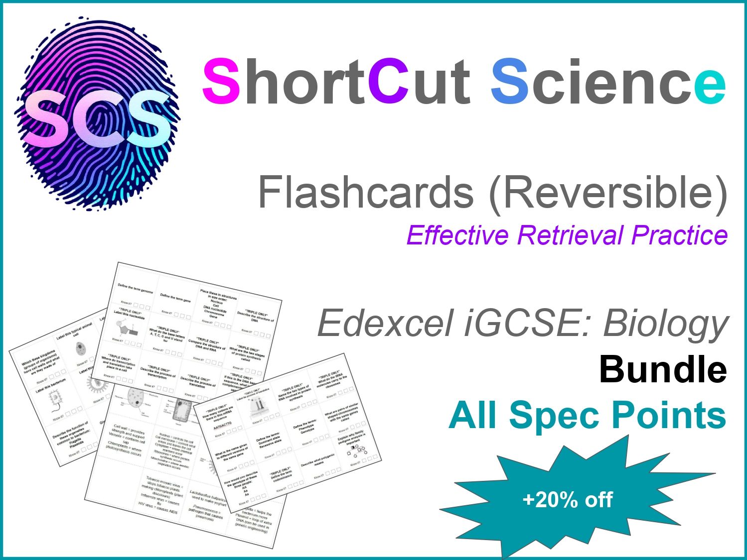 Flashcards Bio IGCSE Edexcel: ALL Spec Points