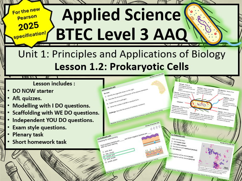 BTEC App Sci Level 3: Biology - 1.2 Prokaryotic cells