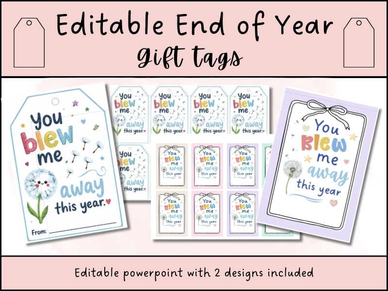 Editable End of Year Gift Tags | EYFS & KS1