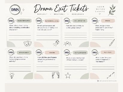 Drama exit tickets - plenary’s done!
