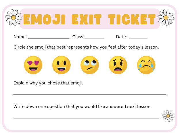 Emoji Exit Ticket