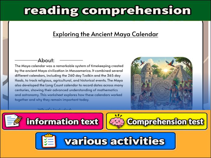 Exploring the Ancient Maya Calendar & Comprehension Test
