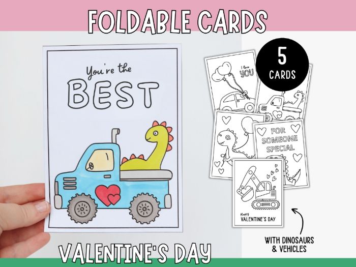 Valentine’s Cards - Vehicles & Dinosaurs