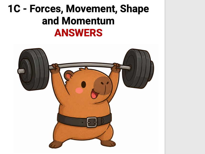 Activity Booklet - Topic 1C - Forces, Shape and Momentum