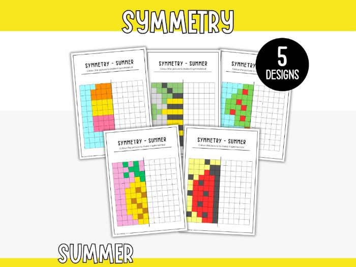 Symmetry Colour the Pixels - Summer