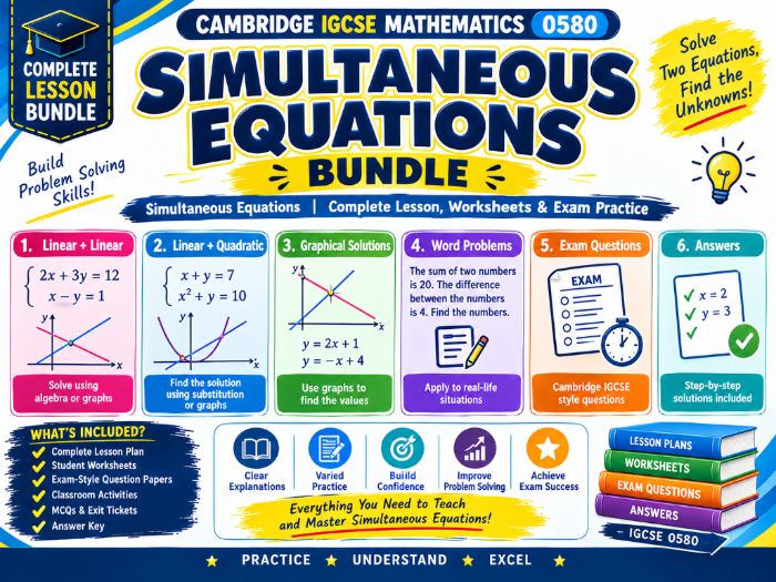 Simultaneous Equations Masterclass | Cambridge IGCSE Maths 0580 | Complete Bundle