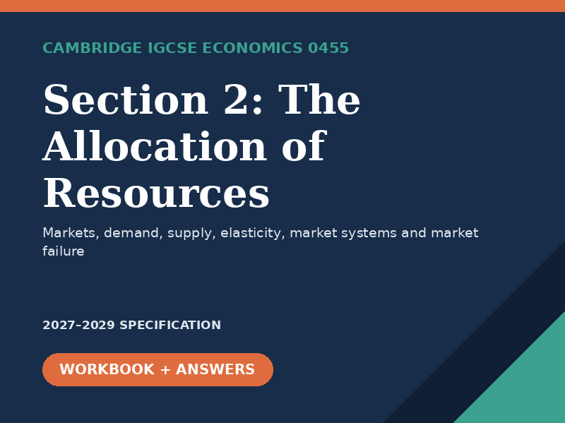 NEW 2027 Cambridge IGCSE Economics 0455 Section 2 Allocation of Resources Revision Pack