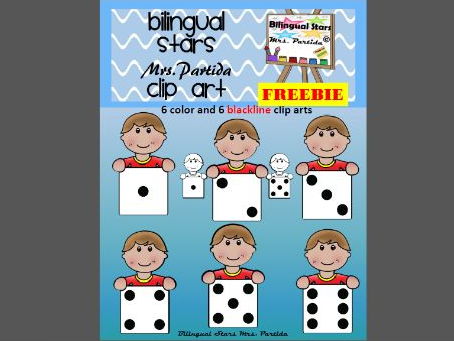 Dotted Dices Kid Clipart Bilingual Stars Mrs. Partida FREEBIE Clips