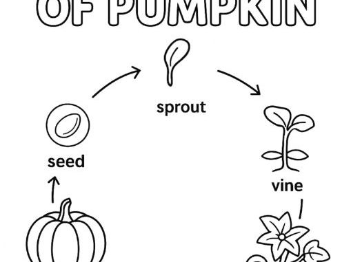 Life Cycle of a Pumpkin Colouring Page HALLOWEEN SCIENCE
