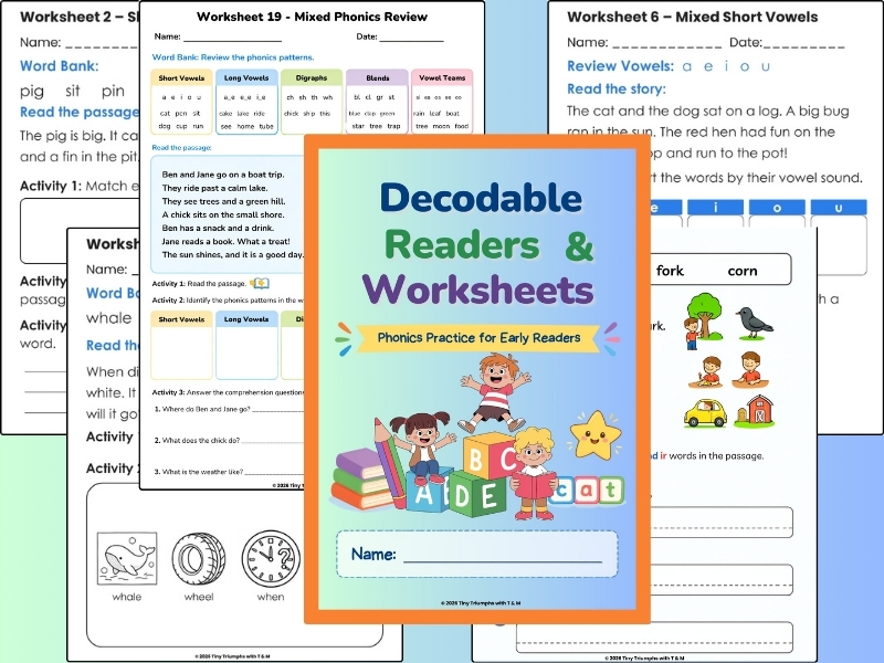Decodable Readers & Worksheets | Phonics Reading Passages & Comprehension