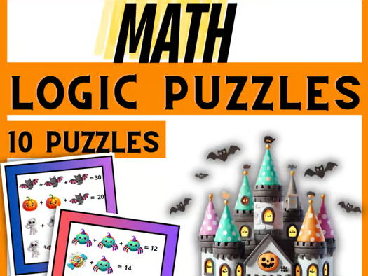Halloween Fall-Picture Equations Math Logic Puzzles- Math Activity