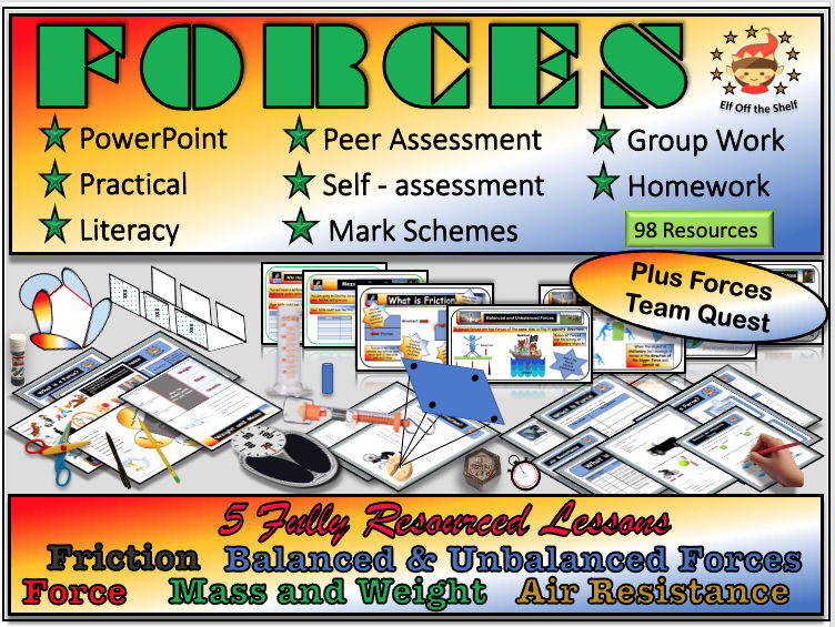 Forces Five Fully Resourced Topics Plus Interactive Smart Board Quiz KS3