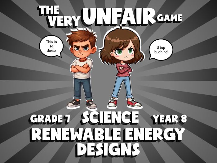 Renewable Energy Designs VERY UNFAIR GAME | No-Prep Year 8 Science Review Activity