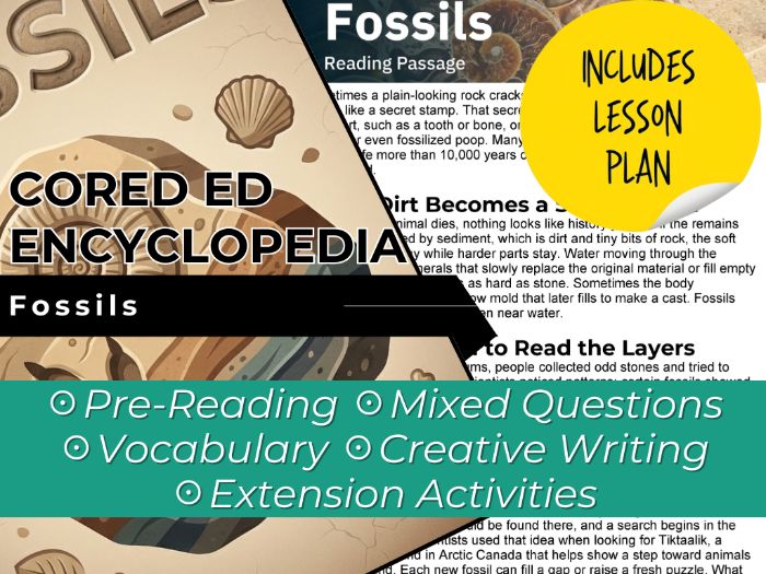 Fossils Reading Comprehension Passage - Cored Ed Encyclopedia