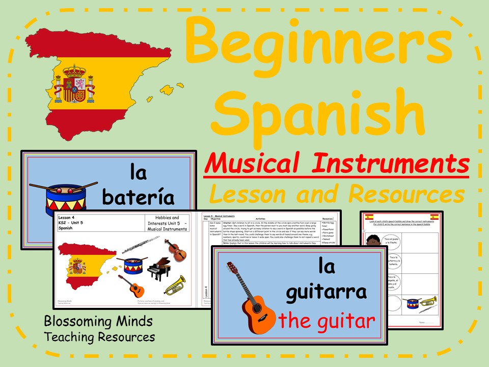 Spanish Lesson and Resources Musical Instruments Teaching Resources