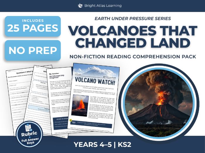 Volcanoes Reading Comprehension | KS2 Years 4 & 5