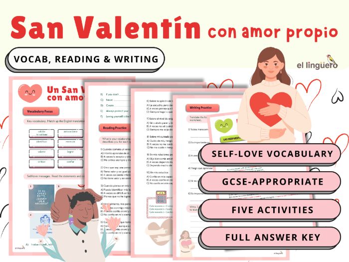 San Valentín for GCSE Spanish: self-love & self-esteem