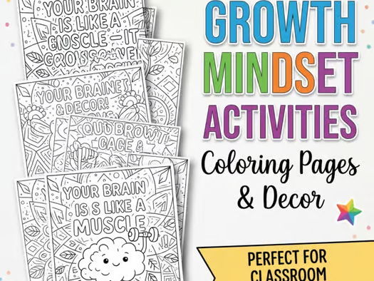 Growth Mindset Coloring Pages | SEL Activities | Classroom Decor K-3