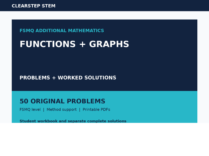 FSMQ Functions and Graphs Worked Solutions