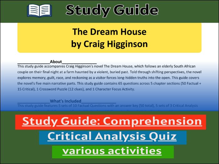 Study Guide for The Dream House  & Comprehension ����Vlogt
