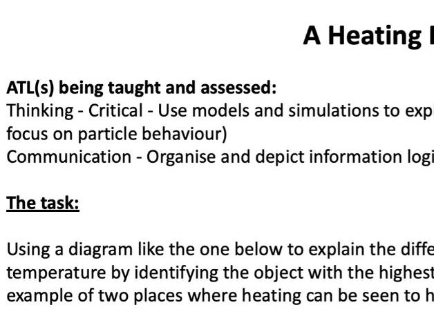 Formative task - heating and energy definition
