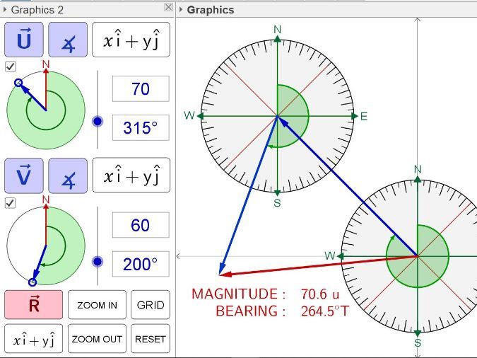 Vectors & Bearings (Geogebra) Teaching Resources