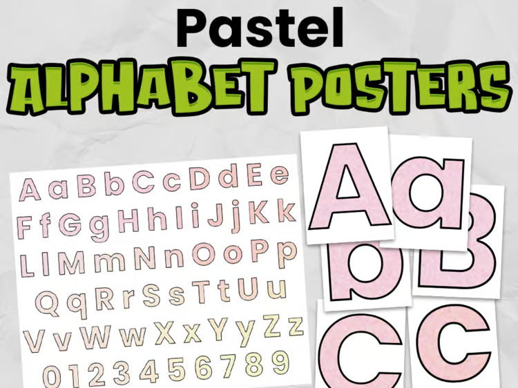 Pastel Alphabet & Number Posters | EYFS & KS1 Classroom Display, Calm Classroom Decor: Printable PDF