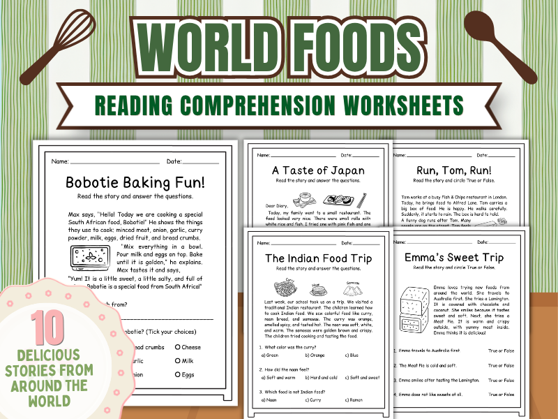 World Foods | Reading Comprehension Worksheets