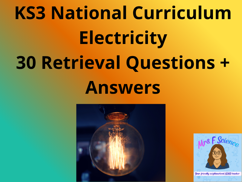 KS3 Physics Electricity – 30 Retrieval Questions + Answers PDF Worksheet