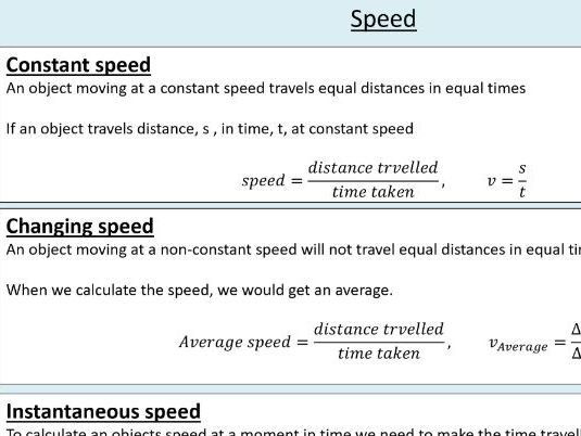 A level Physics (7.1) Speed and velocity - Kinematics - (On the move)