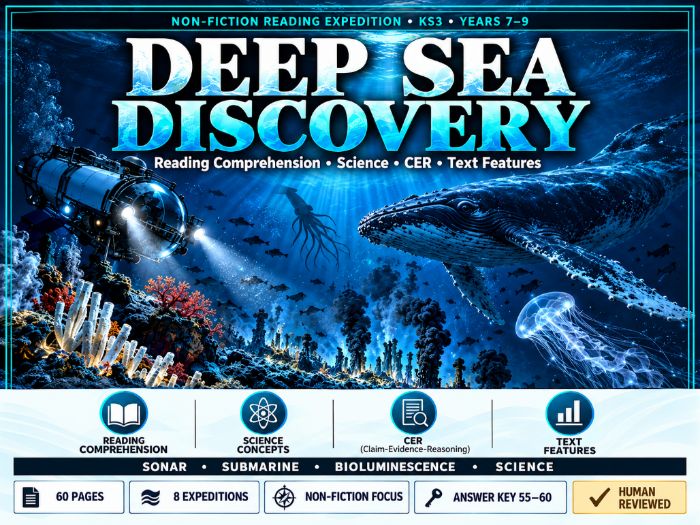 Deep Sea Discovery Reading | KS3 Non-Fiction Reading Comprehension | Years 7–9