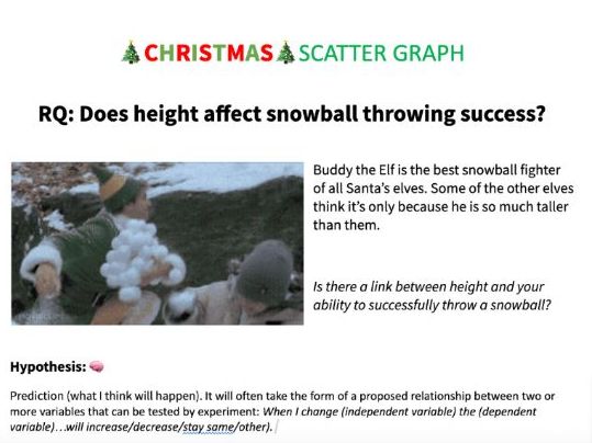 Christmas Science: Scatter Graphs and Snowballs