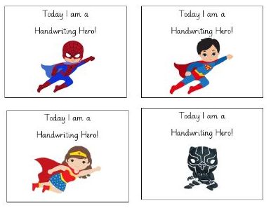 Handwriting hero labels