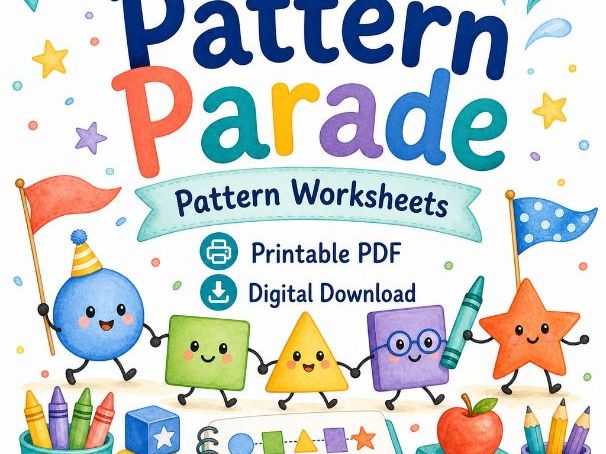 Pattern Parade | Pattern Worksheets | Printable PDF | Digital Download
