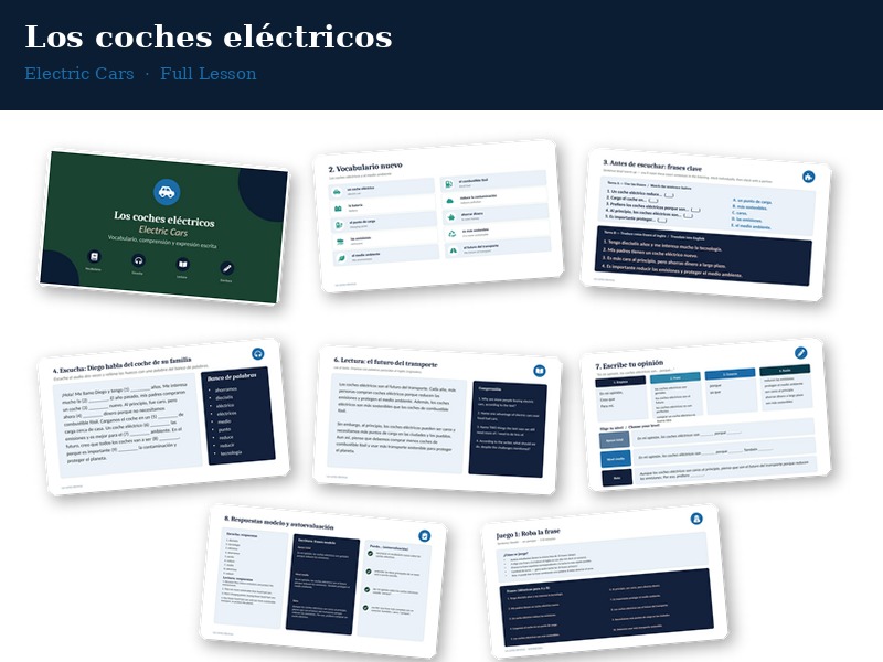 Electric Cars Spanish Lesson - Conti Style