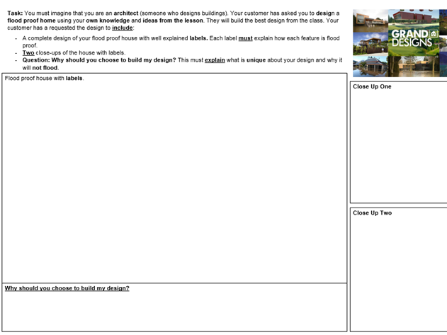 Design Your Own House Worksheet