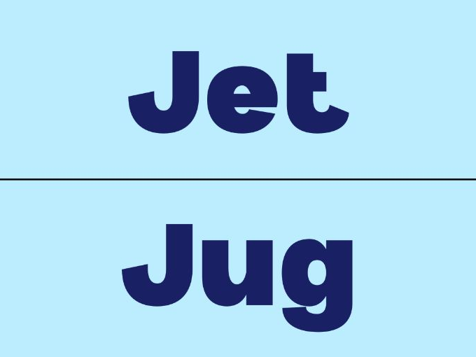 Simple Phonetics Letter J Alphabet Flashcards