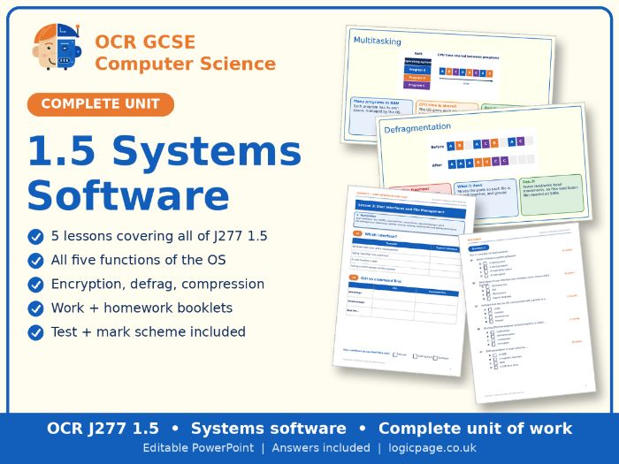 OCR GCSE Computer Science 1.5 Systems Software: Revision Guide with Answers (J277)