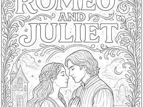Shakespeare's Romeo and Juliet Mindful Colouring Sheet