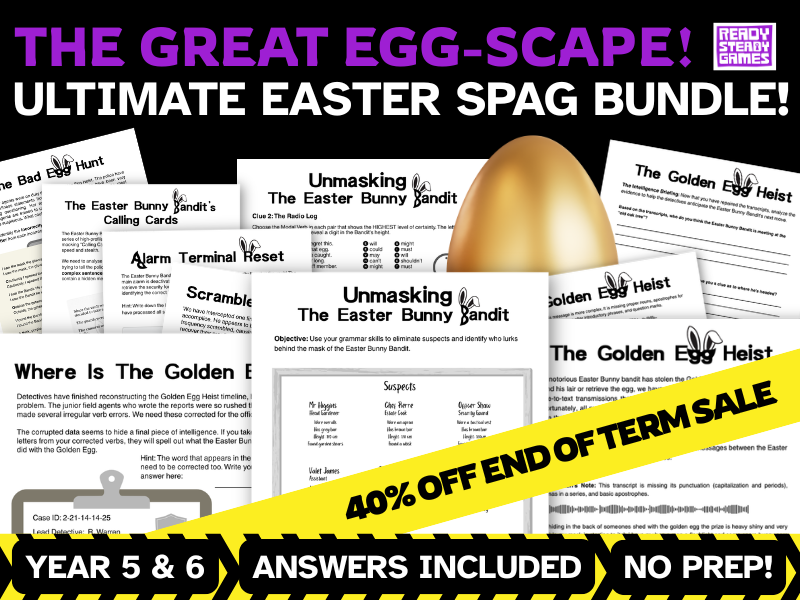 Year 5 & Year 6 Easter SPaG SATs Mystery Bundle