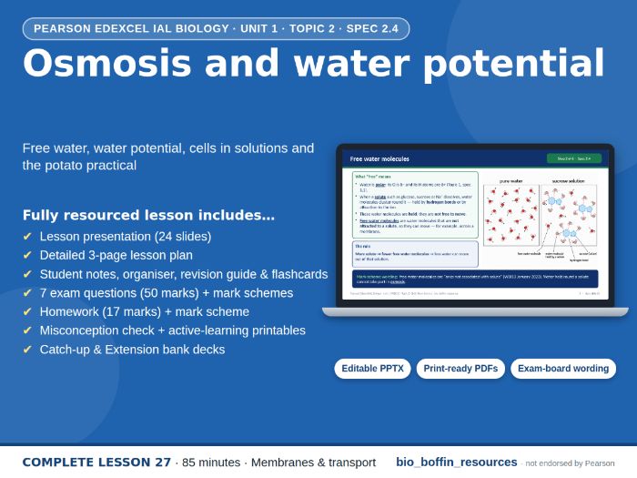 IAL Biology Edexcel – Water Potential