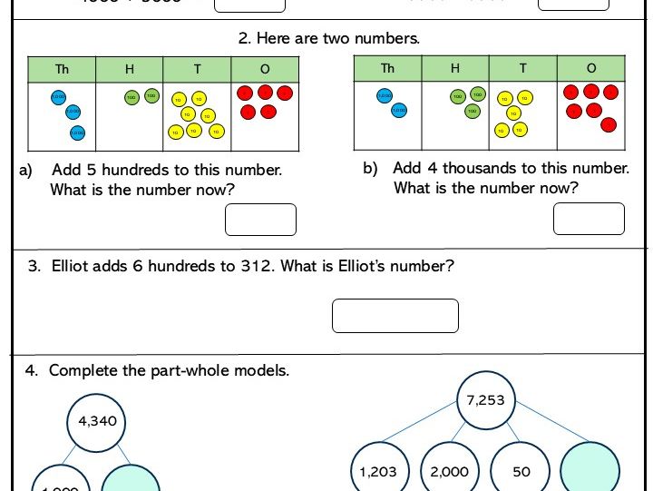 Year 4 Addition and Subtraction Easy