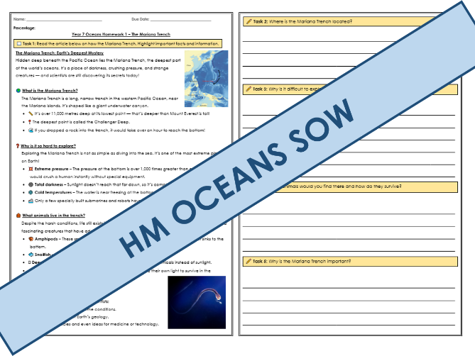 Oceans Homework 1 - The Mariana Trench